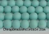 CSB1400 15.5 inches 4mm matte round shell pearl beads wholesale