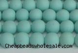 CSB1401 15.5 inches 6mm matte round shell pearl beads wholesale