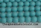 CSB1405 15.5 inches 4mm matte round shell pearl beads wholesale