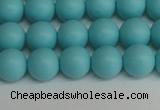 CSB1407 15.5 inches 8mm matte round shell pearl beads wholesale