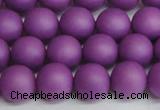 CSB1417 15.5 inches 8mm matte round shell pearl beads wholesale