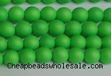 CSB1430 15.5 inches 4mm matte round shell pearl beads wholesale