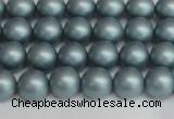 CSB1435 15.5 inches 4mm matte round shell pearl beads wholesale