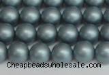 CSB1436 15.5 inches 6mm matte round shell pearl beads wholesale