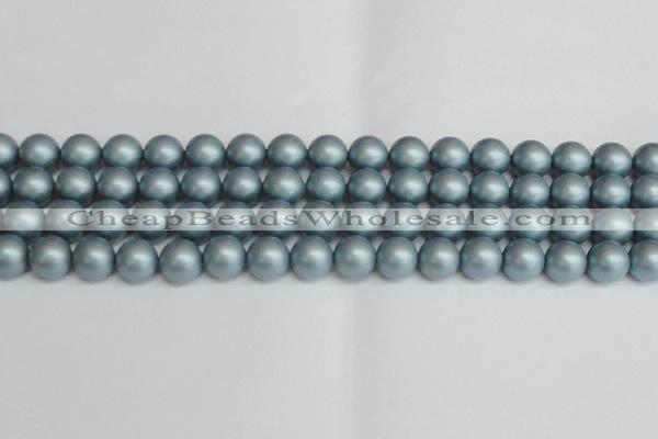 CSB1438 15.5 inches 10mm matte round shell pearl beads wholesale