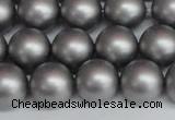 CSB1444 15.5 inches 12mm matte round shell pearl beads wholesale