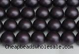 CSB1446 15.5 inches 6mm matte round shell pearl beads wholesale