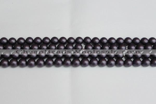CSB1447 15.5 inches 8mm matte round shell pearl beads wholesale