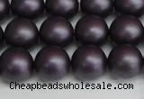 CSB1448 15.5 inches 10mm matte round shell pearl beads wholesale