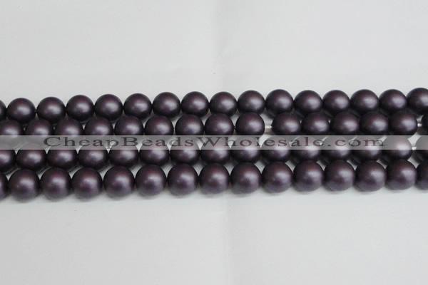 CSB1449 15.5 inches 12mm matte round shell pearl beads wholesale