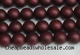 CSB1450 15.5 inches 4mm matte round shell pearl beads wholesale