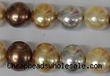 CSB155 15.5 inches 12*15mm – 13*16mm oval mixed color shell pearl beads