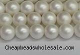 CSB1601 15.5 inches 6mm round matte shell pearl beads wholesale