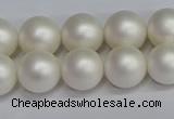 CSB1602 15.5 inches 8mm round matte shell pearl beads wholesale