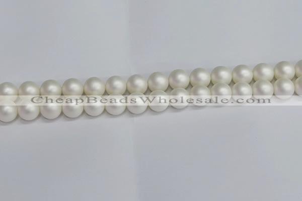 CSB1603 15.5 inches 10mm round matte shell pearl beads wholesale