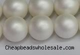 CSB1605 15.5 inches 14mm round matte shell pearl beads wholesale