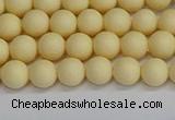 CSB1610 15.5 inches 4mm round matte shell pearl beads wholesale
