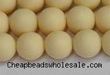 CSB1614 15.5 inches 12mm round matte shell pearl beads wholesale