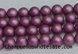 CSB1630 15.5 inches 4mm round matte shell pearl beads wholesale