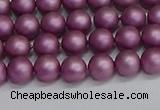 CSB1631 15.5 inches 6mm round matte shell pearl beads wholesale