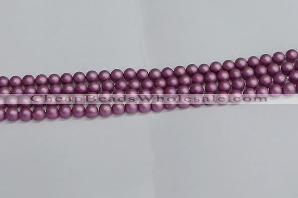 CSB1631 15.5 inches 6mm round matte shell pearl beads wholesale