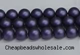 CSB1650 15.5 inches 4mm round matte shell pearl beads wholesale