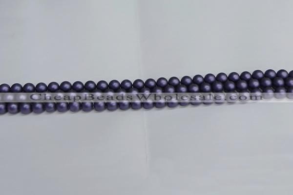 CSB1650 15.5 inches 4mm round matte shell pearl beads wholesale