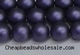 CSB1653 15.5 inches 10mm round matte shell pearl beads wholesale