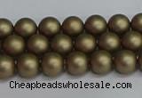 CSB1670 15.5 inches 4mm round matte shell pearl beads wholesale