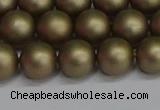 CSB1673 15.5 inches 10mm round matte shell pearl beads wholesale