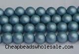 CSB1710 15.5 inches 4mm round matte shell pearl beads wholesale