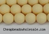 CSB1801 15.5 inches 6mm faceetd round matte shell pearl beads