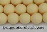 CSB1802 15.5 inches 8mm faceetd round matte shell pearl beads