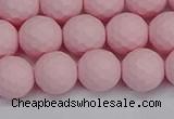 CSB1842 15.5 inches 8mm faceetd round matte shell pearl beads