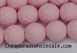 CSB1843 15.5 inches 10mm faceetd round matte shell pearl beads