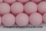 CSB1844 15.5 inches 12mm faceetd round matte shell pearl beads
