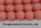 CSB1851 15.5 inches 6mm faceetd round matte shell pearl beads