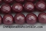 CSB1873 15.5 inches 10mm faceetd round matte shell pearl beads