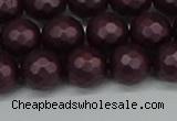 CSB1882 15.5 inches 8mm faceted round matte shell pearl beads