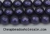 CSB1891 15.5 inches 6mm faceted round matte shell pearl beads