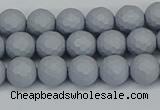 CSB1931 15.5 inches 6mm faceted round matte shell pearl beads