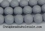 CSB1932 15.5 inches 8mm faceted round matte shell pearl beads