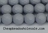 CSB1933 15.5 inches 10mm faceted round matte shell pearl beads
