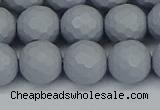 CSB1935 15.5 inches 14mm faceted round matte shell pearl beads