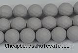 CSB1941 15.5 inches 6mm faceted round matte shell pearl beads