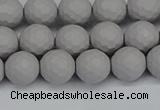 CSB1942 15.5 inches 8mm faceted round matte shell pearl beads