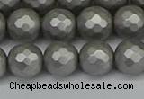 CSB1954 15.5 inches 12mm faceted round matte shell pearl beads