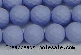 CSB1962 15.5 inches 8mm faceted round matte shell pearl beads