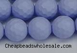 CSB1964 15.5 inches 12mm faceted round matte shell pearl beads