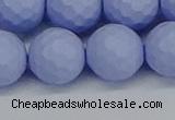 CSB1965 15.5 inches 14mm faceted round matte shell pearl beads